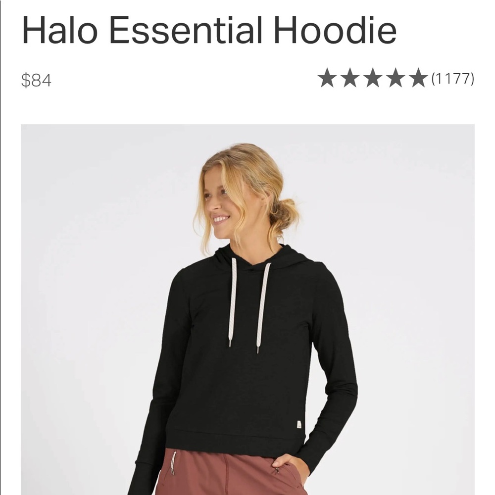 Vuori Halo Performance Hoodie (NWT - Heather Black - Size M)